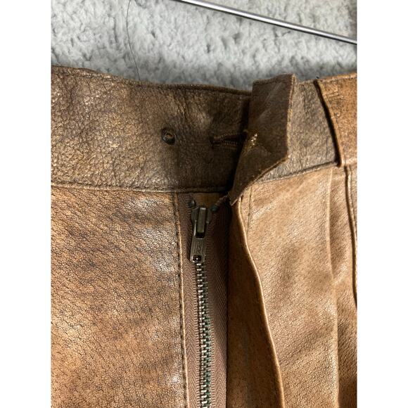 Women’s Vintage Brown Leather Pants Size 8 80s Rinzi Collection High Waist - Picture 12 of 14